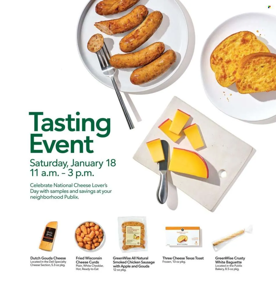 Publix Ad - National Cheese Lover's Day Tasting Event